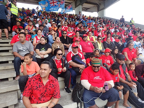 Rugby fans in the grandstand